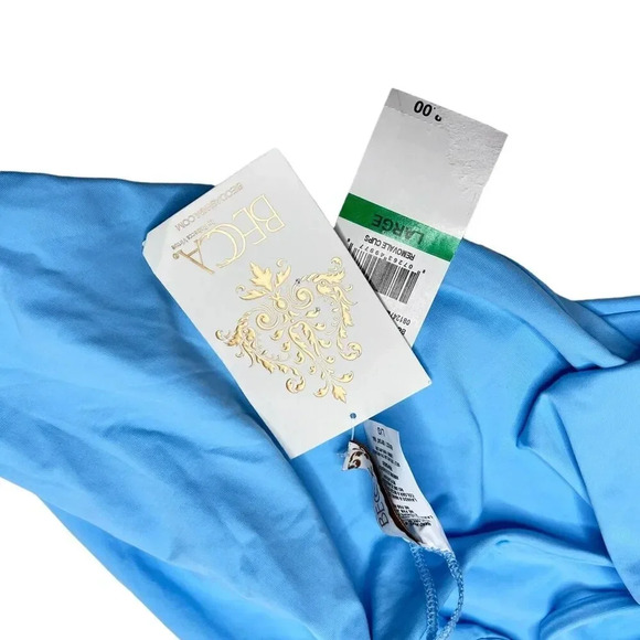 Becca by Rebecca Virtue Color Code Blue Kali Belted One Piece Swimsuit Sz. L NWT - Picture 8 of 9